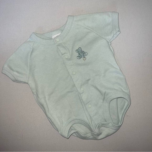 Carter's Other - Vintage Carter’s Baby Bubble Onesie Romper with Bear Embroidery Green 0-3 Months